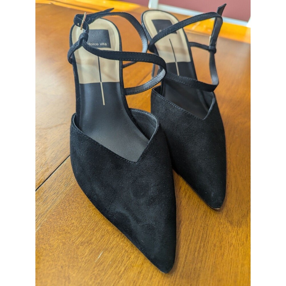 Dolce Vita Mara Heels Onyx Suede Size 10 Black
